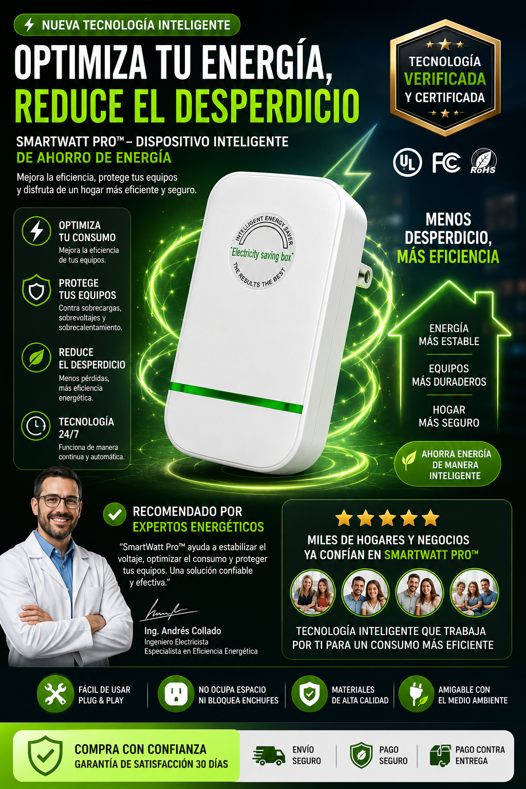 💡SmartWatt Pro™ – Dispositivo Inteligente de Ahorro de Energía