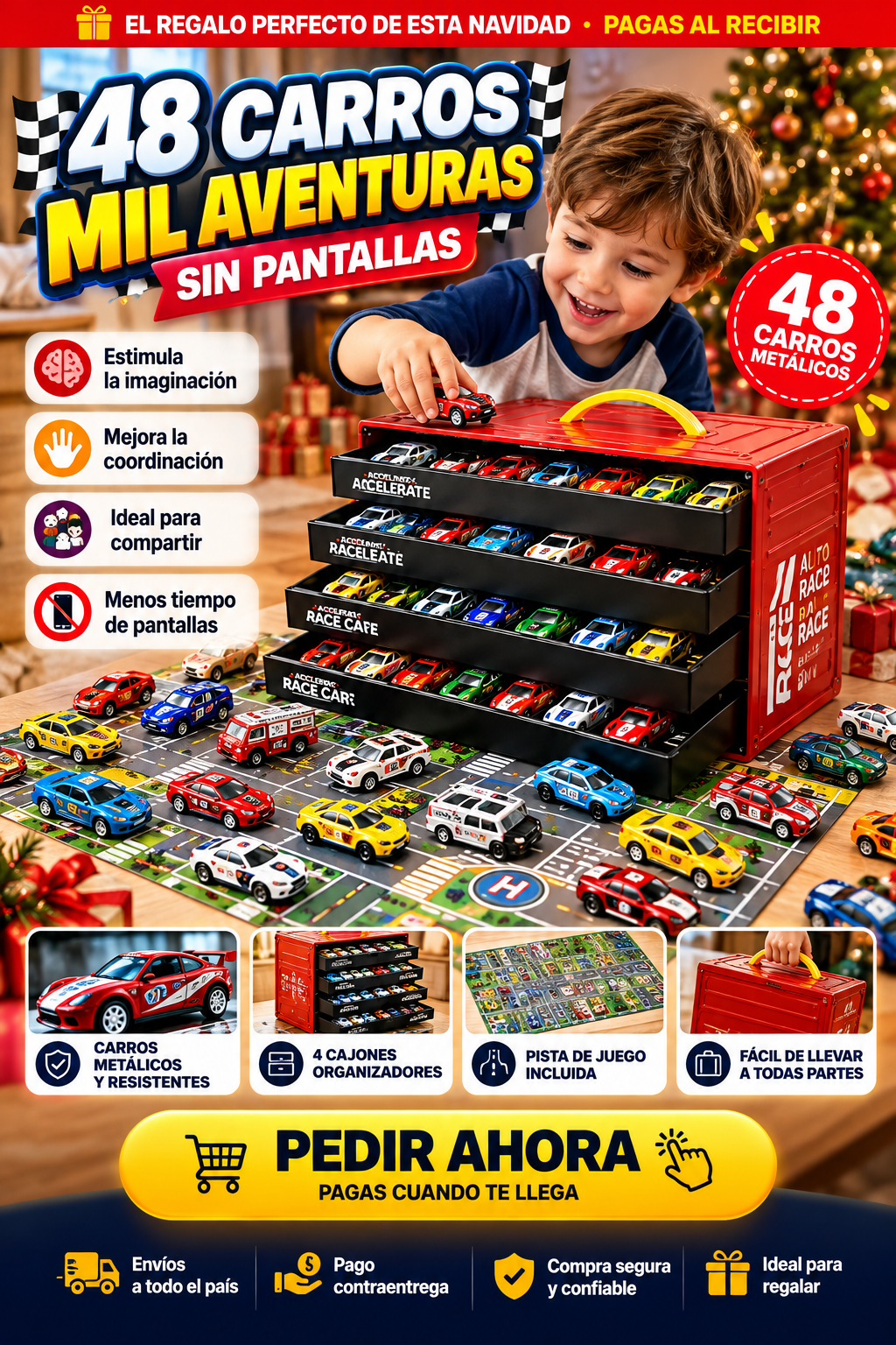 🏎️🚗 MegaCars 48 Pro™ Colección Premium de 48 Carros Metálicos con Caja Organizadora