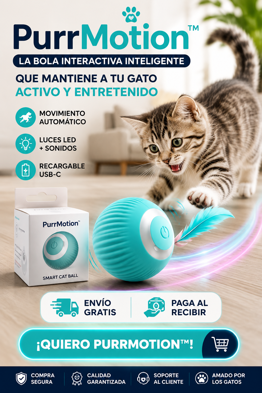 🐱⚡ PurrMotion™ La Bola Interactiva Inteligente para Gatos