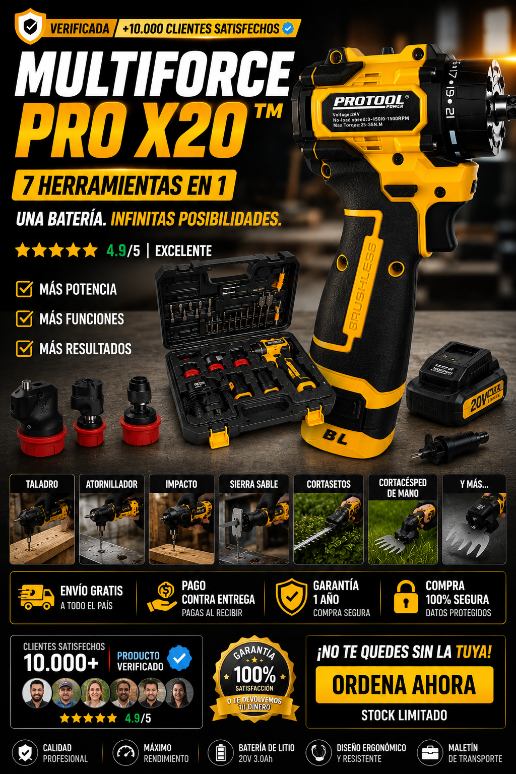 MULTIFORCE PRO X20™ "7 herramientas profesionales en una sola máquina."