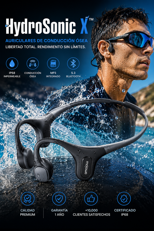 HydroSonic X™ | Auriculares Deportivos IP68 de Conducción Ósea 🎧