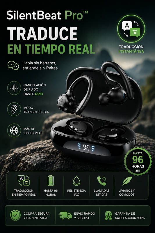 SilentBeat Pro™ | Auriculares Bluetooth con Cancelación de Ruido
