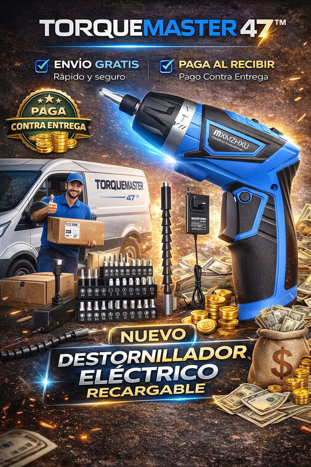 🛠️ Destornillador Eléctrico Recargable-TorqueMaster 47™ ⚡