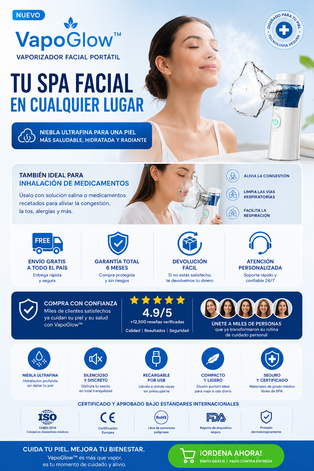 Vaporizador facial portátil VapoGlow™✨💨