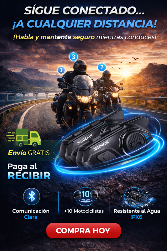 🔥MotoLink Pro BT – Intercomunicador Bluetooth 2 Vías🏍️