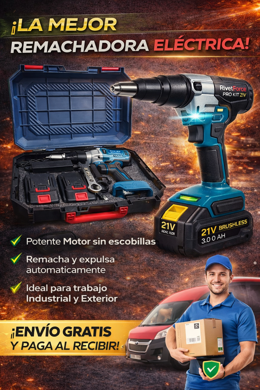 💥KIT Pistola remachadora RivetForce Pro Kit 21V🔧⚡