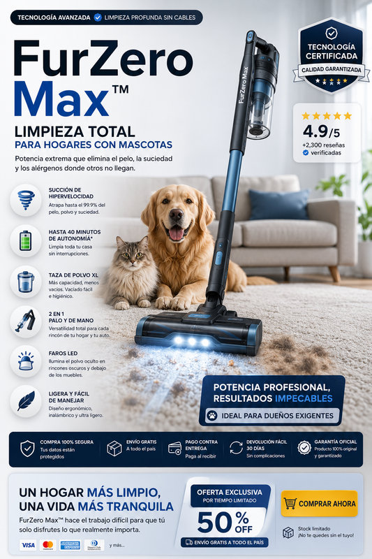 FurZero Max™ | Limpieza Total para Hogares con Mascotas