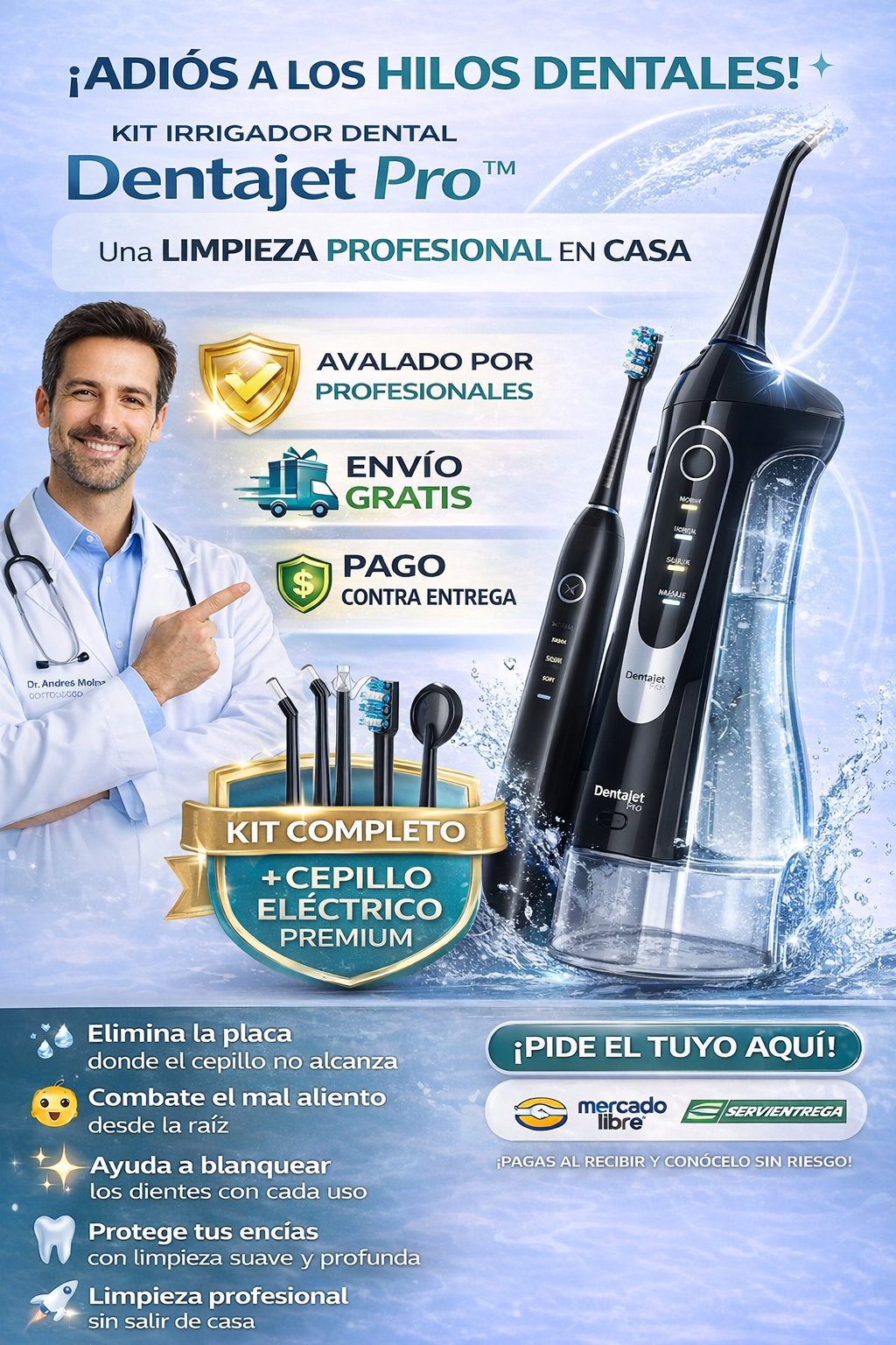 DentaJet Pro™ – Elimina Placa y Mal Aliento (Kit Dental)