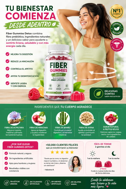 ✨ Fiber Gummies Detox🍃 Siente tu abdomen más liviano 🍃