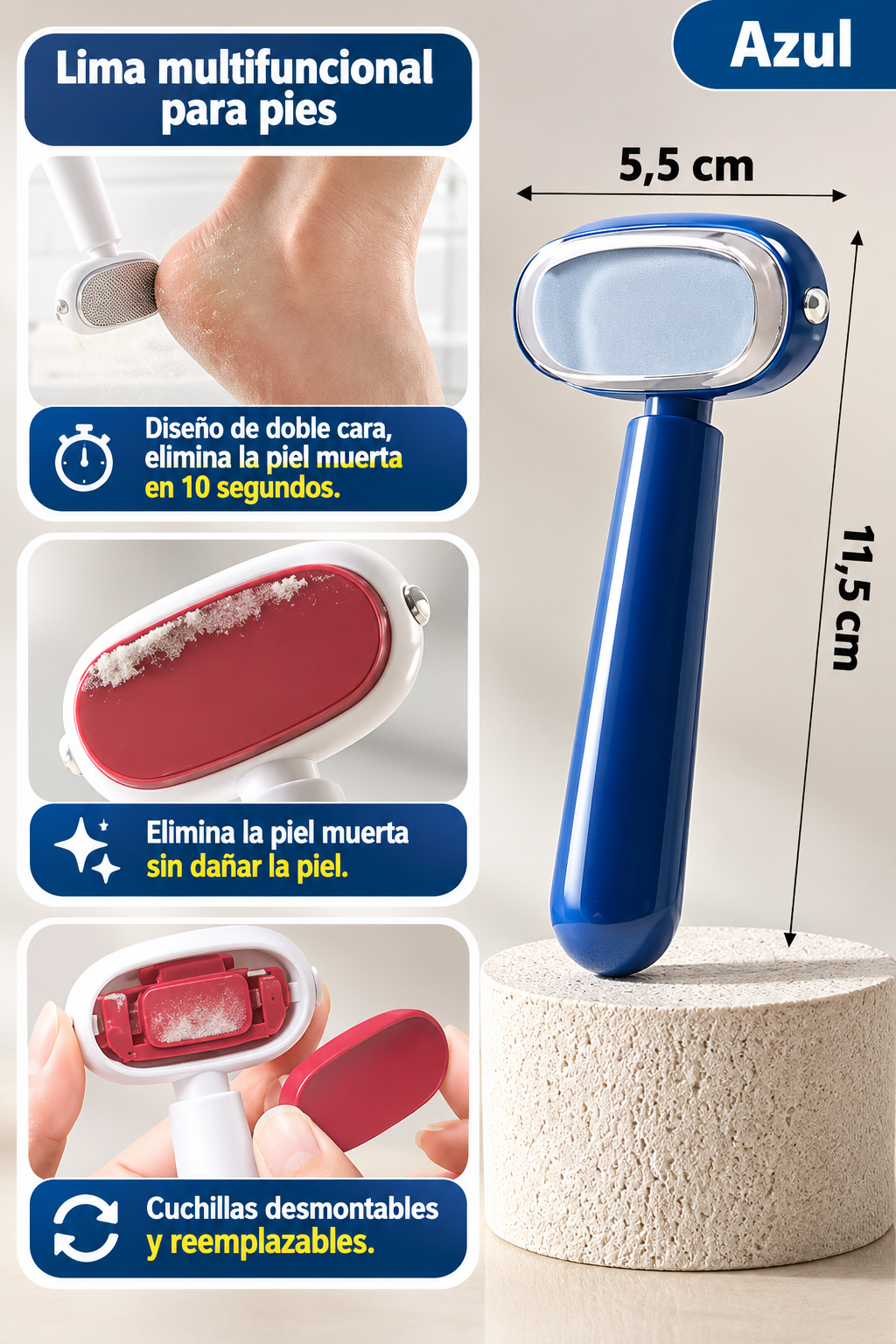 🦶✨ FootSmooth Pro™ | Raspador de Pies de Doble Cara para Eliminar Callos y Durezas