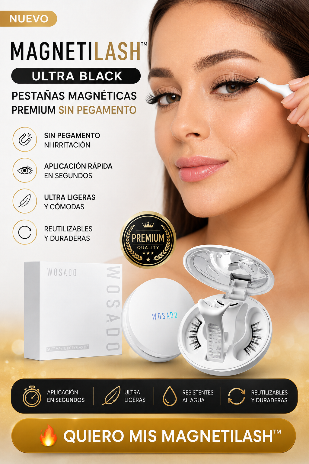 ✨ MAGNETILASH™ Ultra Black  Pestañas Magnéticas Premium sin Pegamento