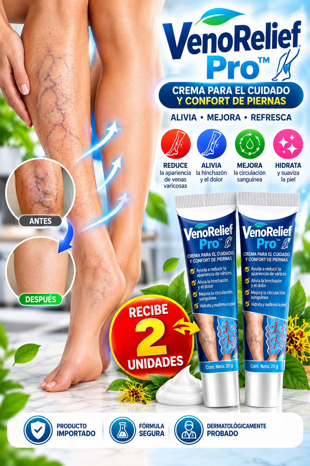 2X1🦵💙 VenoRelief Pro™ | Crema para el Cuidado y Confort de Piernas